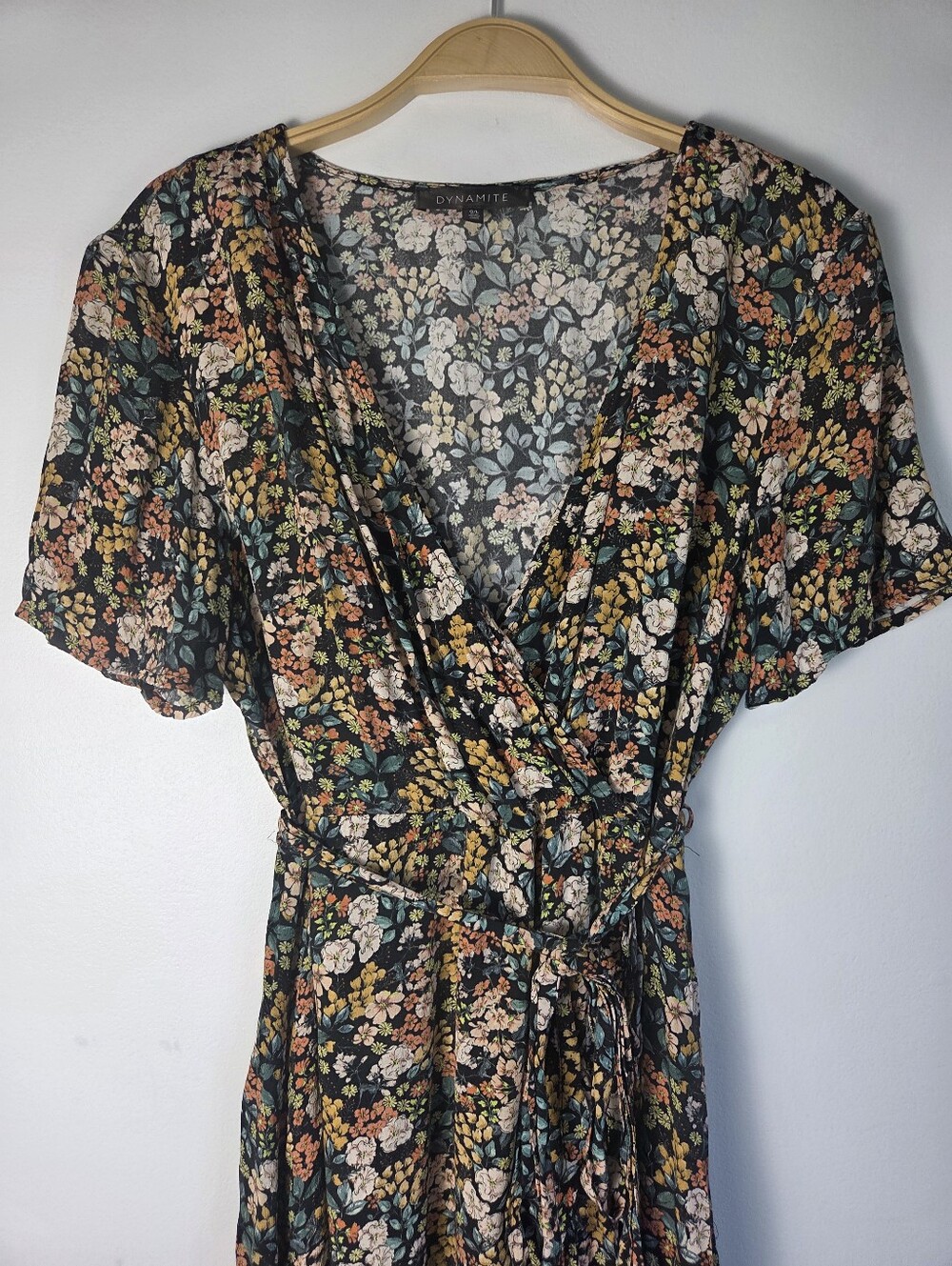Dynamite Floral Ruffle Wrap Dress - Picture 4 of 8